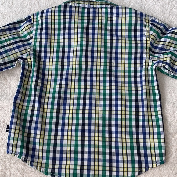 Nautica 24M Button Down Shirt EUC Blue Green Yellow - Picture 9 of 10